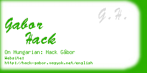 gabor hack business card